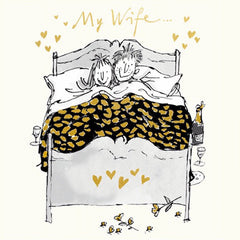 Quentin Blake My Wife Bed Card