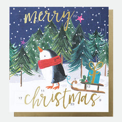 Merry Christmas Penguin Advent Card