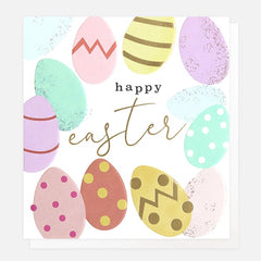 Happy Easter Patterned Eggs Card