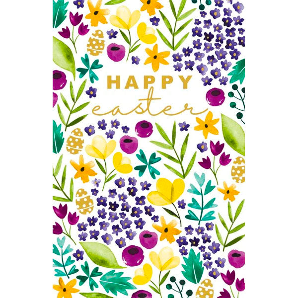 Happy Easter Multicolour Floral Pack of 6 Cards