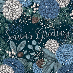 Wreath Sapphire & Snow Box of 10 Christmas Cards