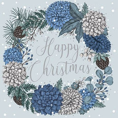 Wreath Sapphire & Snow Box of 10 Christmas Cards