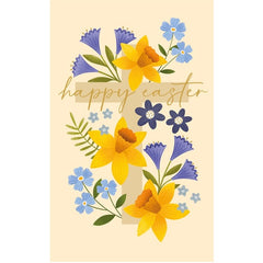 Daffodils and Cross Pack Of 6 Easter Cards