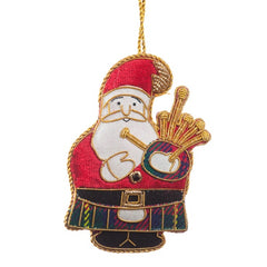 Bagpiping Father Christmas Decoration