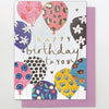 Gold Happy Birthday To You Balloons Card