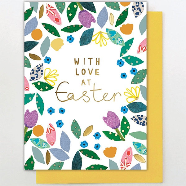 With Love At Easter Leaves Card
