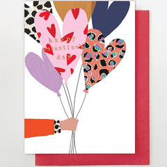 Happy Valentine's Day Heart Balloons Card