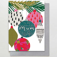 Lovely Mum Christmas Baubles Card