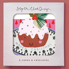 Happy Christmas Pudding Card Pack