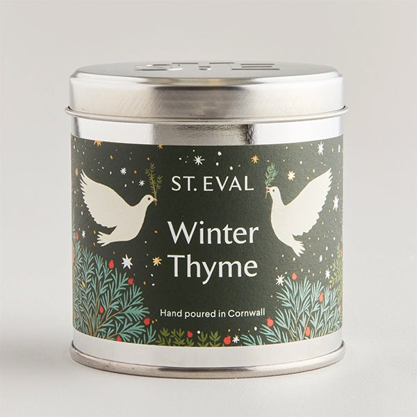 Winter Thyme Christmas Candle Tin