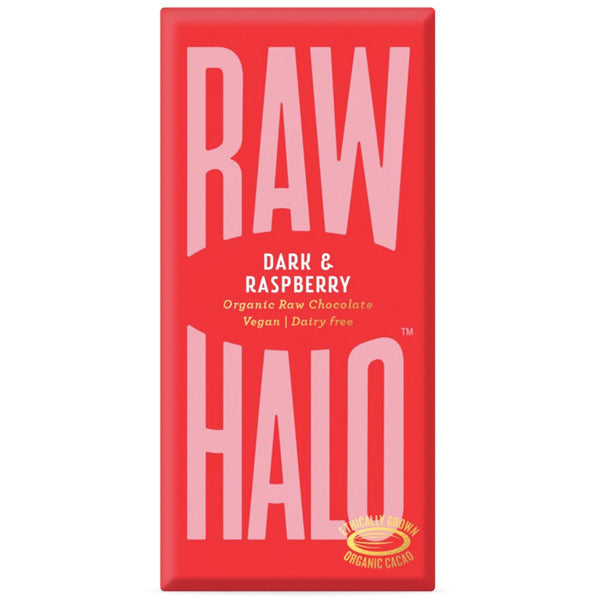 Raw Halo Dark & Raspberry Organic Chocolate Bar 70g