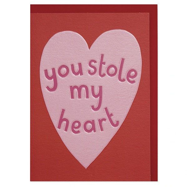 You Stole my Heart Red and Pink Card