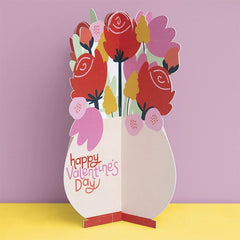 Flowers in Vase Valentine's Day Fold-Out Card