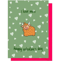 Highland Cow Pin Badge Valentine's Card