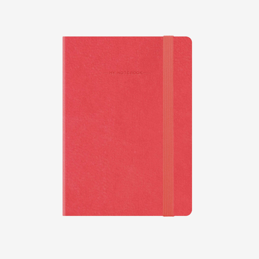 Large Squared Neon Coral Notebook