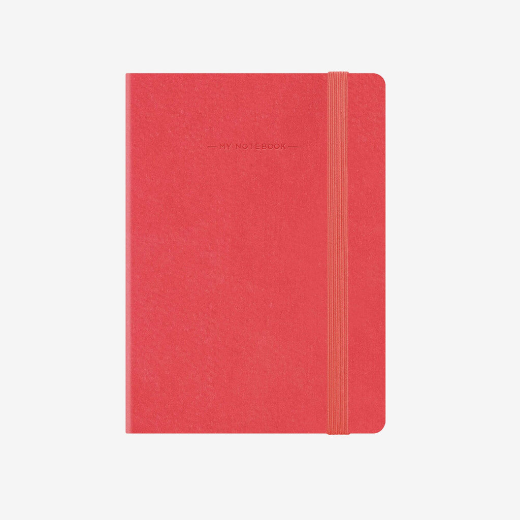 Large Squared Neon Coral Notebook
