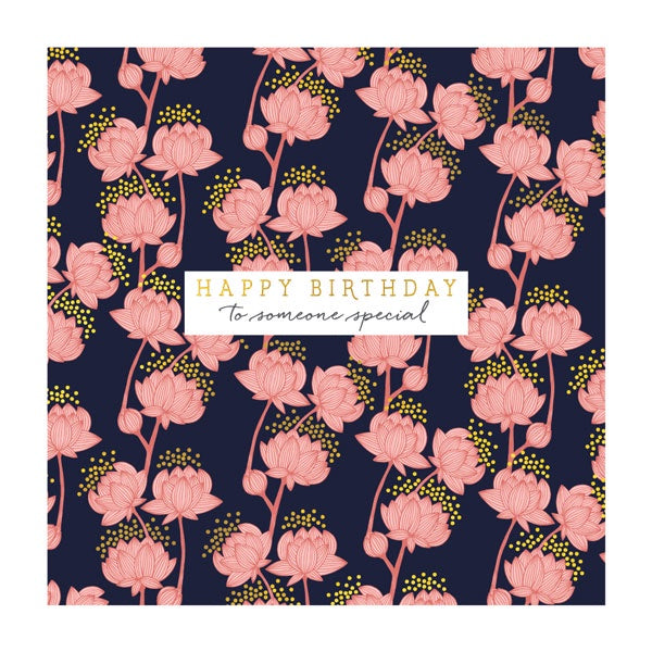 Pink Flower Birthday Card