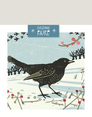 Black Bird Berry 8 Pack Christmas Card