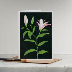 Lily Linocut Card