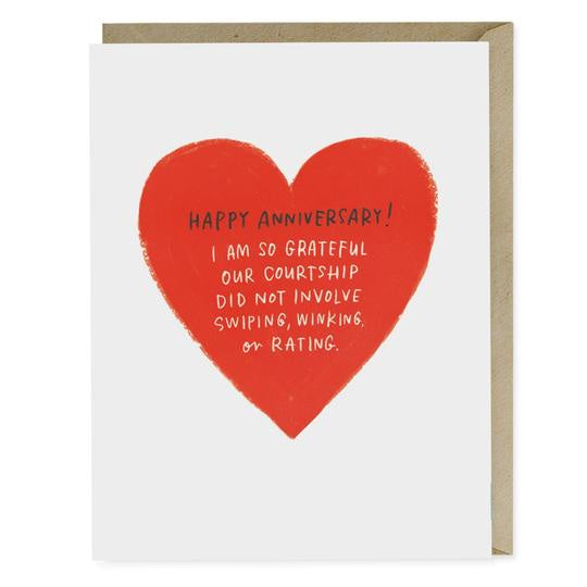 Swiping, Winking or Rating Anniversary Card
