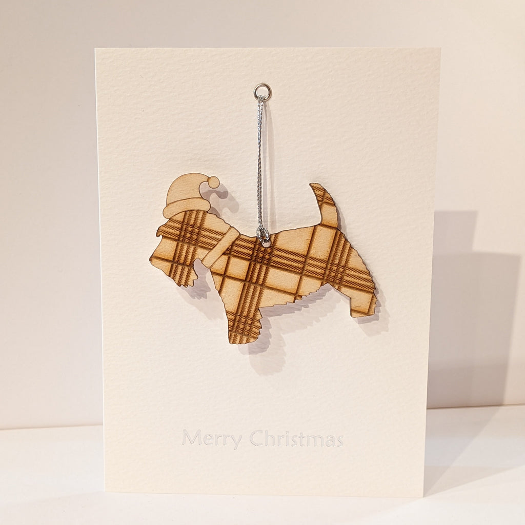 Scottie Dog Bauble Christmas Card