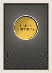 Happy Birthday Gold Circle Card