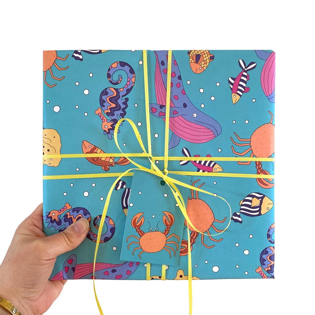 Ocean Illustrated Sheet Wrap