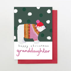 Happy Christmas Granddaughter Polar Bear Card