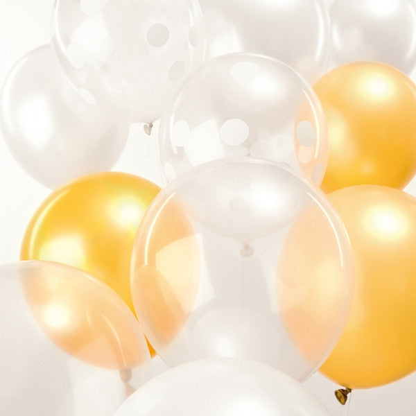 White Mix Pack of 12 Balloons