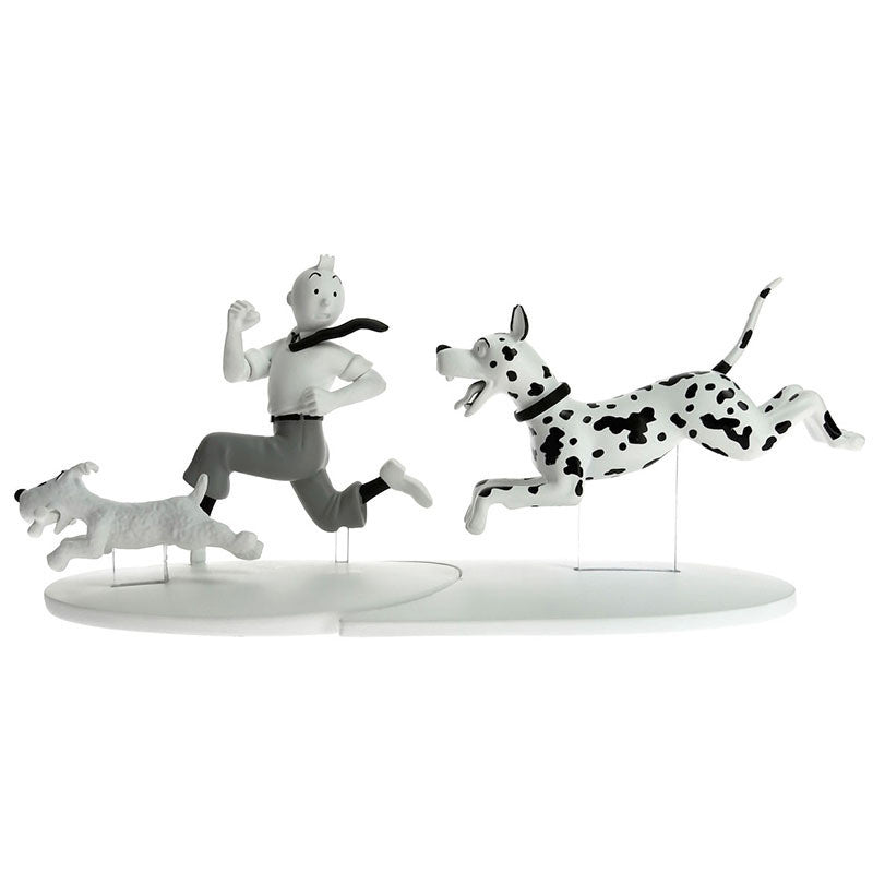 Monochrome Tintin, Snowy and the Great Dane Polyresin Figure