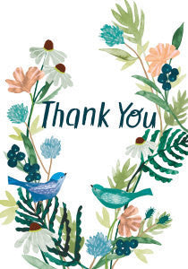 Birds and Flowers Thank You
