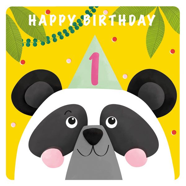 Age 1 Happy Birthday Panda Card