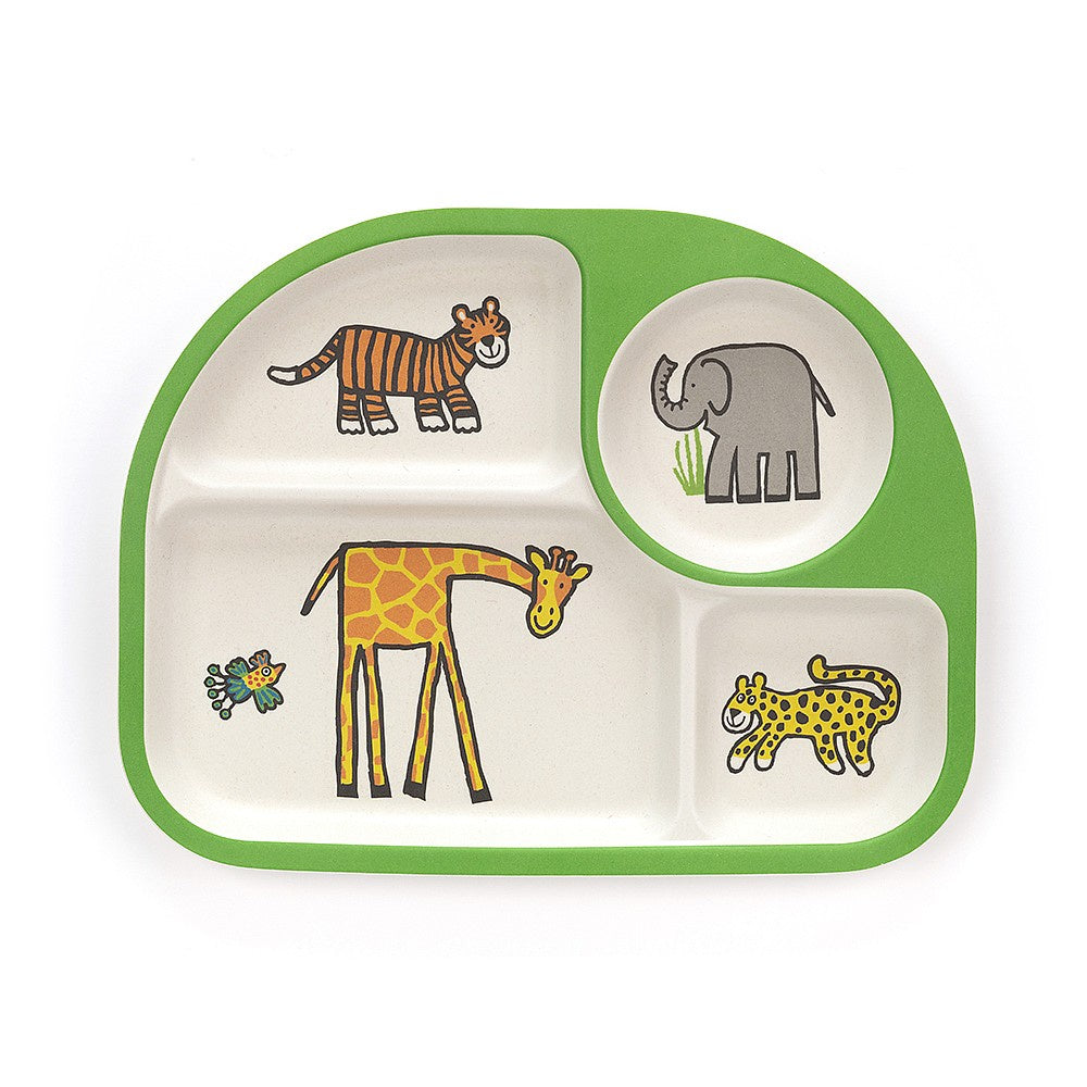 Jungly Tails Bamboo Divided Plate