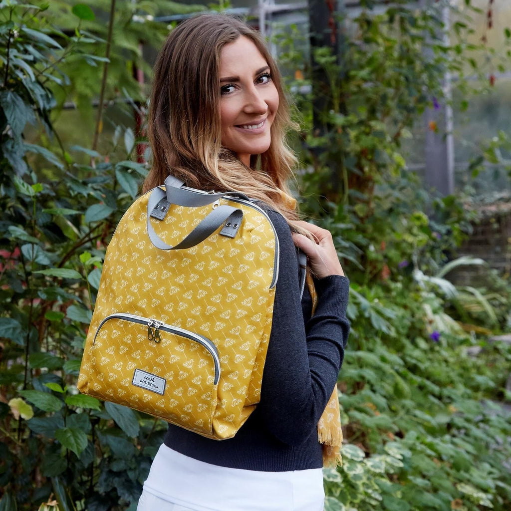 Mustard Dandelion Oil Cloth Backpack