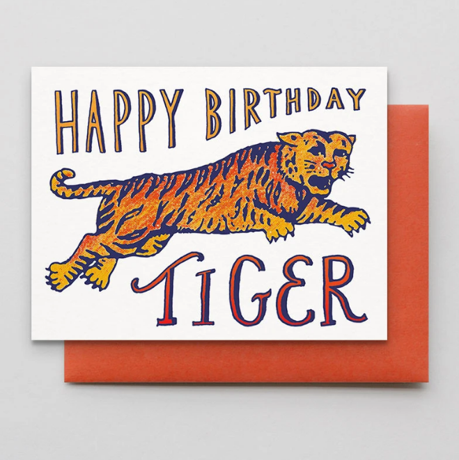 Happy Birthday Tangy Orange Tiger Card