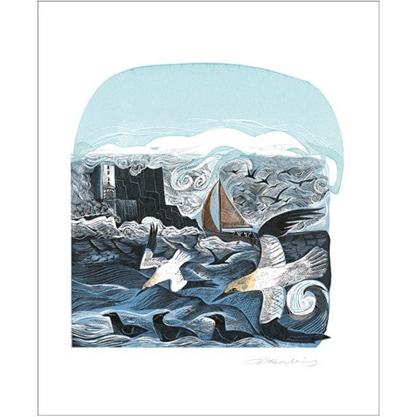Gannets at Rathlin Island Cards by Angela Harding