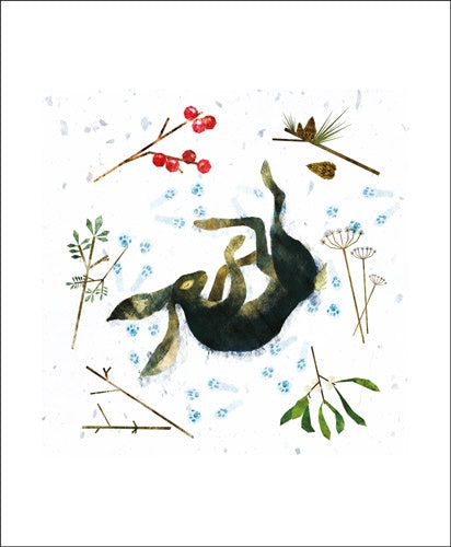 Sleeping Hare Mixed Media By Gordy Wright Card