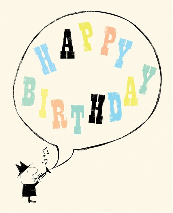 Happy Birthday Typography Speech Bubble Card