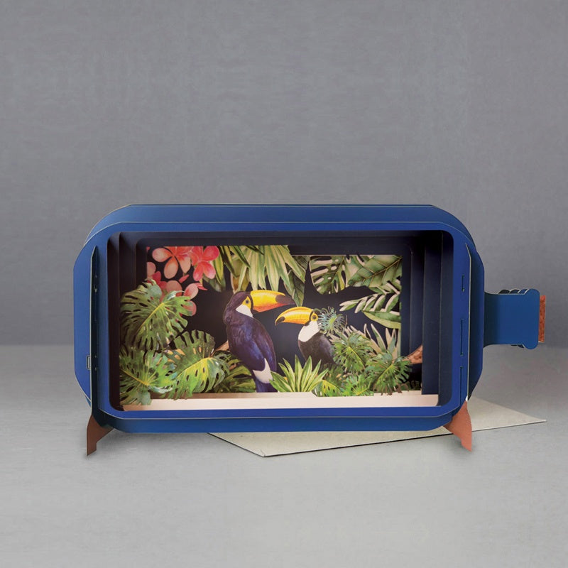 Toucans in the Jungle 3D Message in a Bottle Card