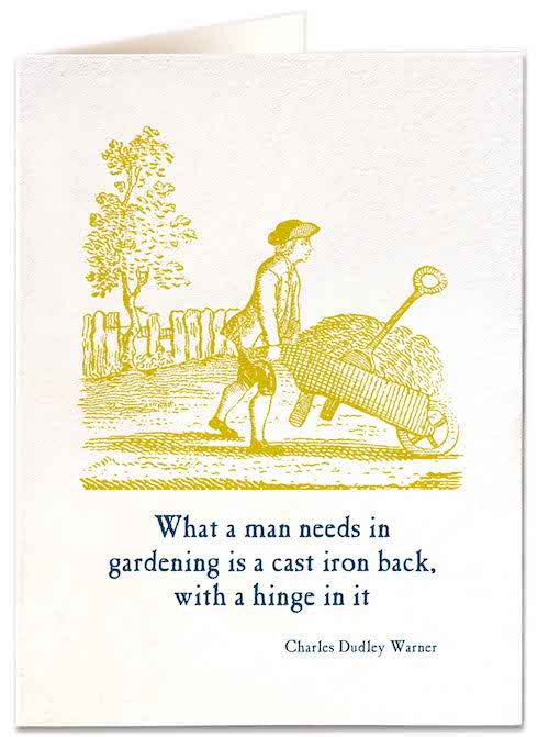 A Cast iron Back For Gardening Card