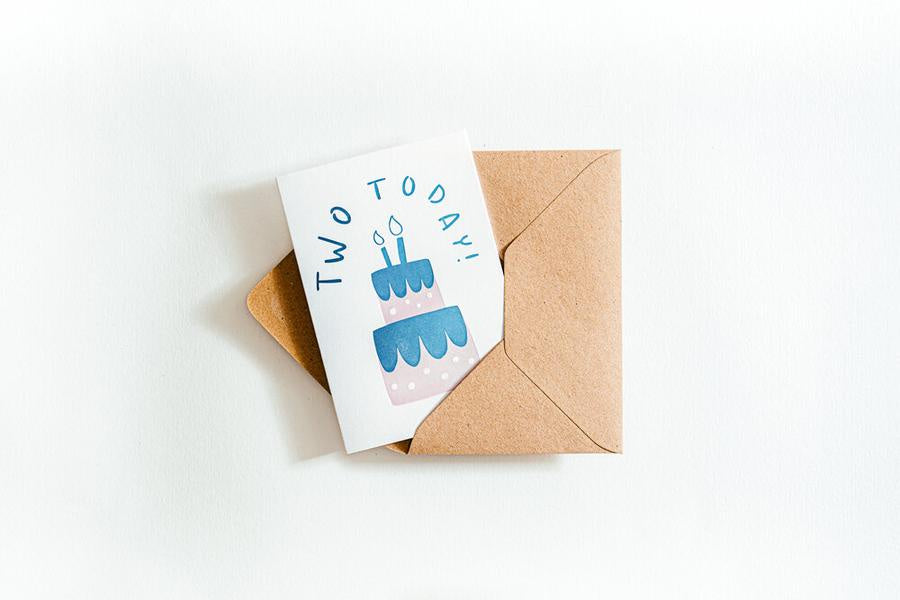 Two Today! Letterpress Card