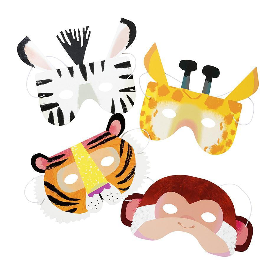 Party Animals Pack of 8 Paper Masks