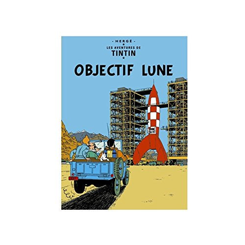Objectif Lune Tintin Postcard