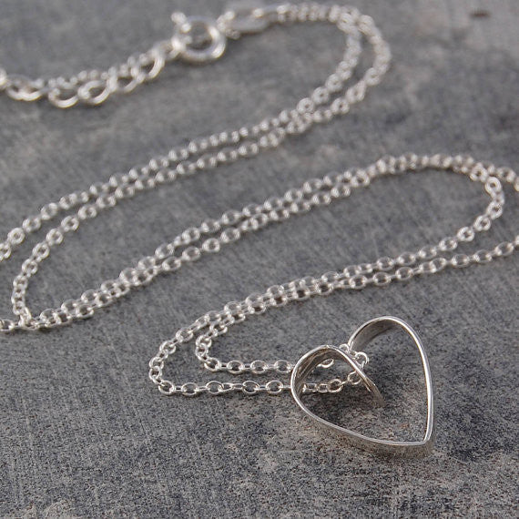 Silver Lace Heart Necklace