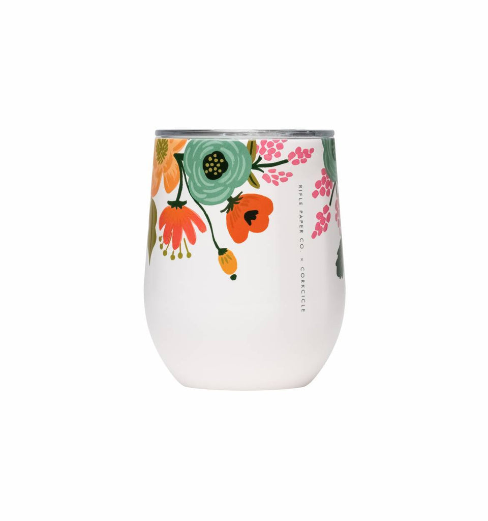Corkcicle Rifle Gloss Cream Lively Floral Coffee Cup
