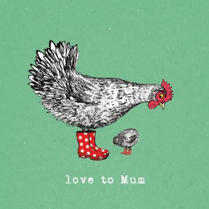Hen and Chick Love to Mum Card