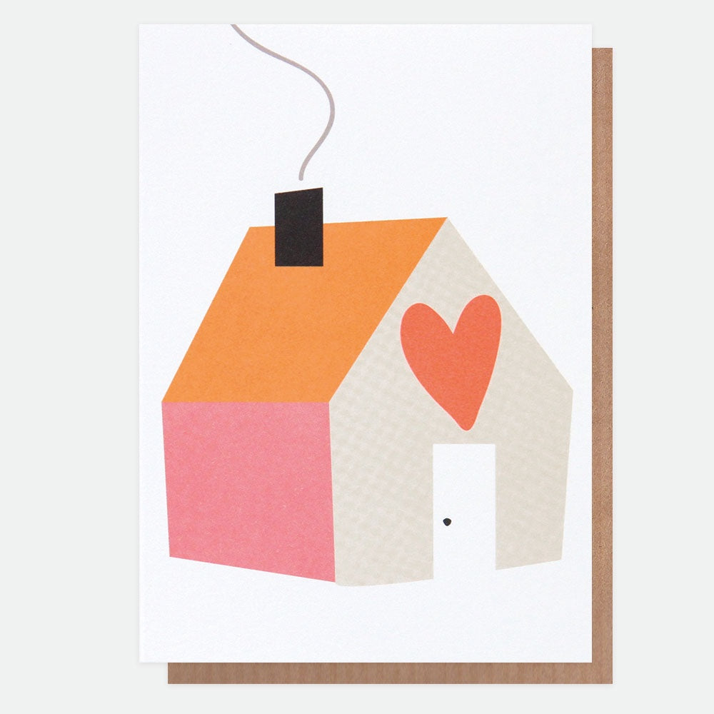 House with Neon Heart Card