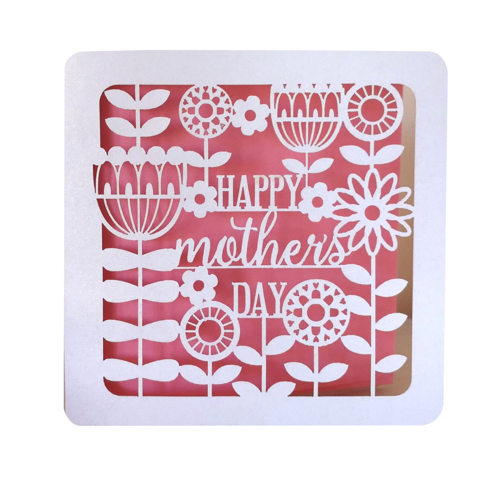 Happy Mother’s Day Pearl and Pink Lasercut Card