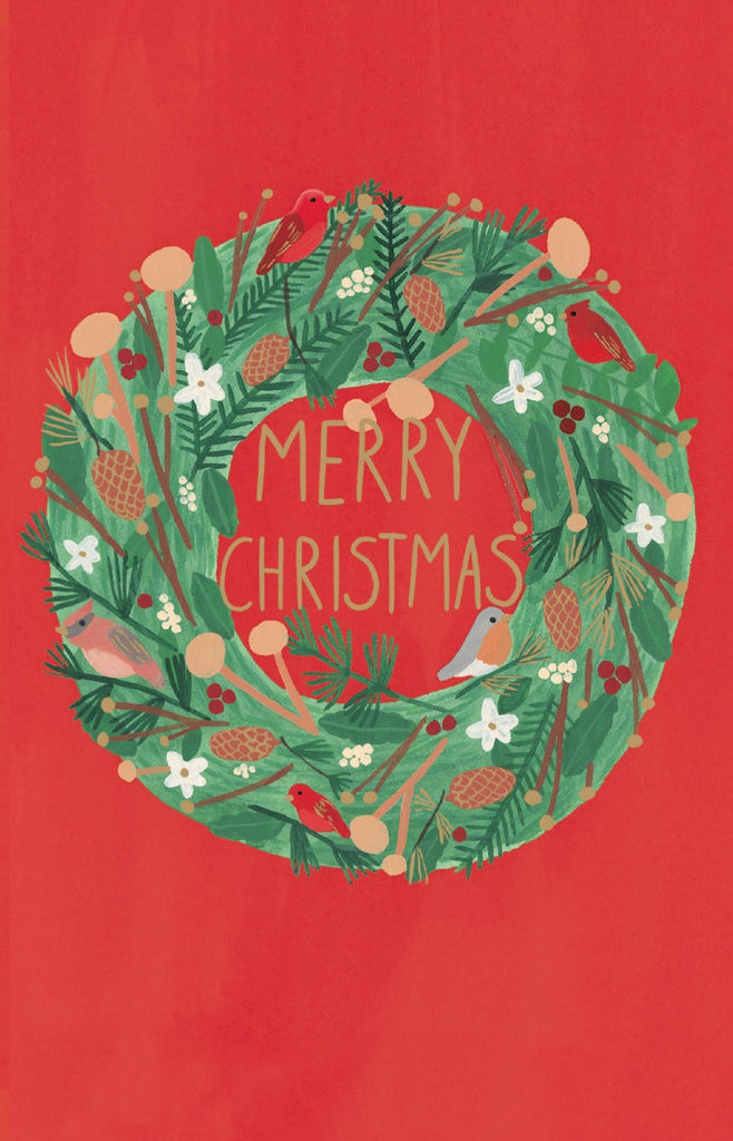 Christmas Wreath Card Pack of 8