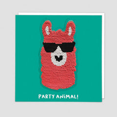 Party Animal Llama Sequin Patch Card